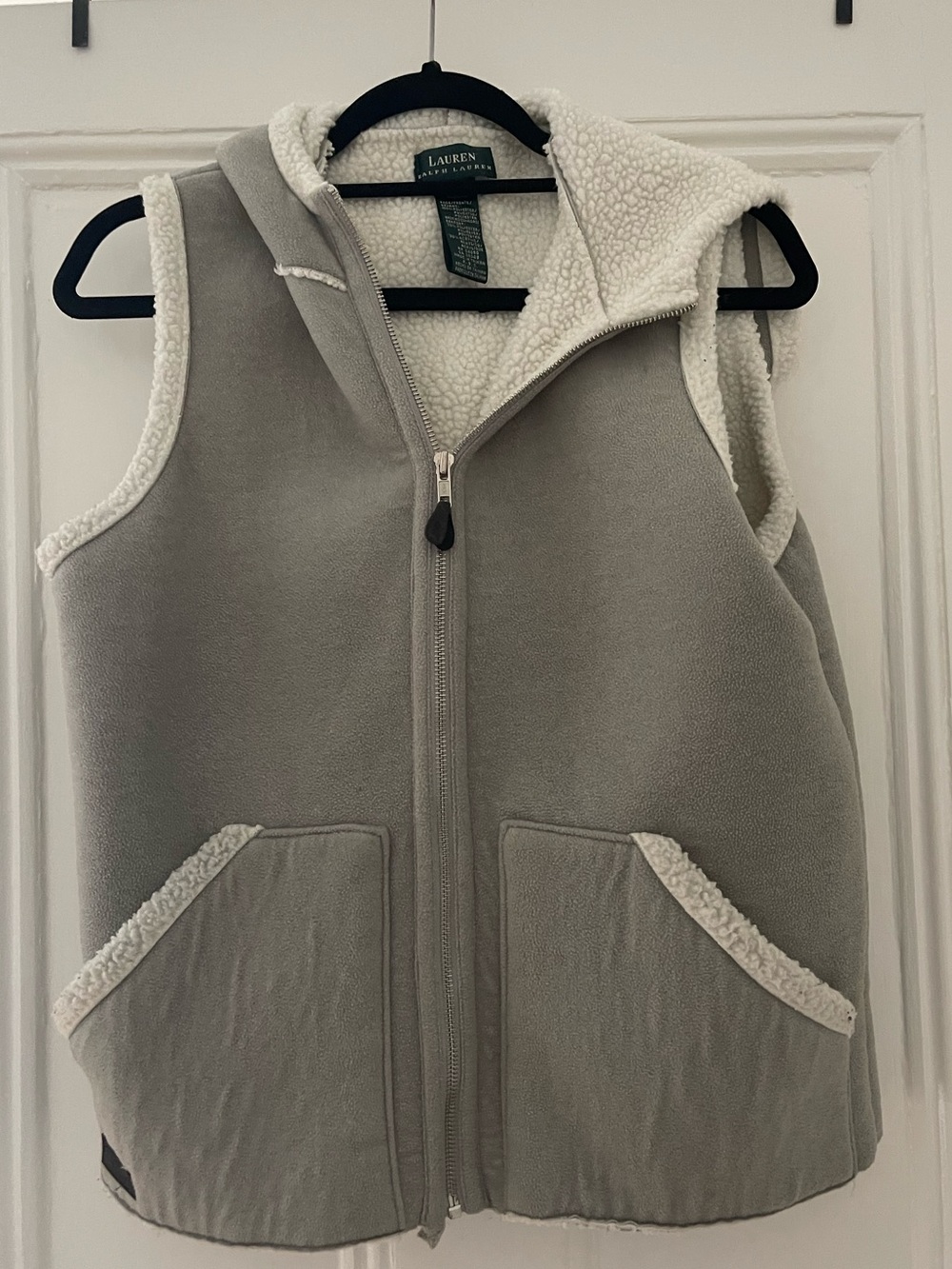 Ralph Lauren Cream Sherpa Hooded Vest